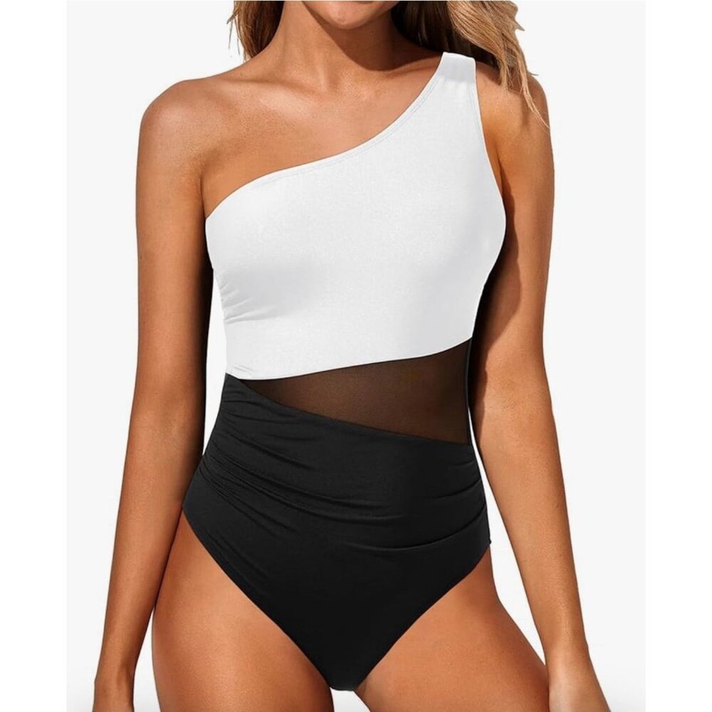 NEW Mesh Cutout One Piece Swimsuit Sz M Sexy Beach Vacation Bathing Suit